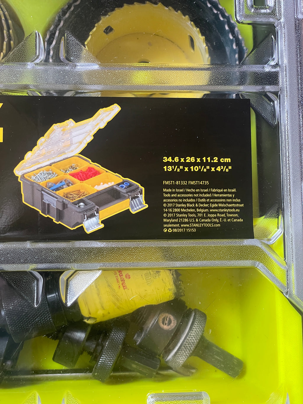Hole saw insert for the Stanley FATMAX pro half organiser