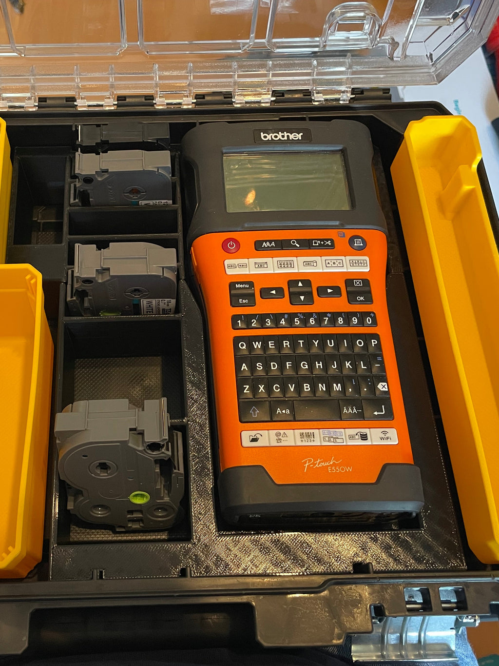 Brother E550 printer insert for the Dewalt T-Stack Organiser